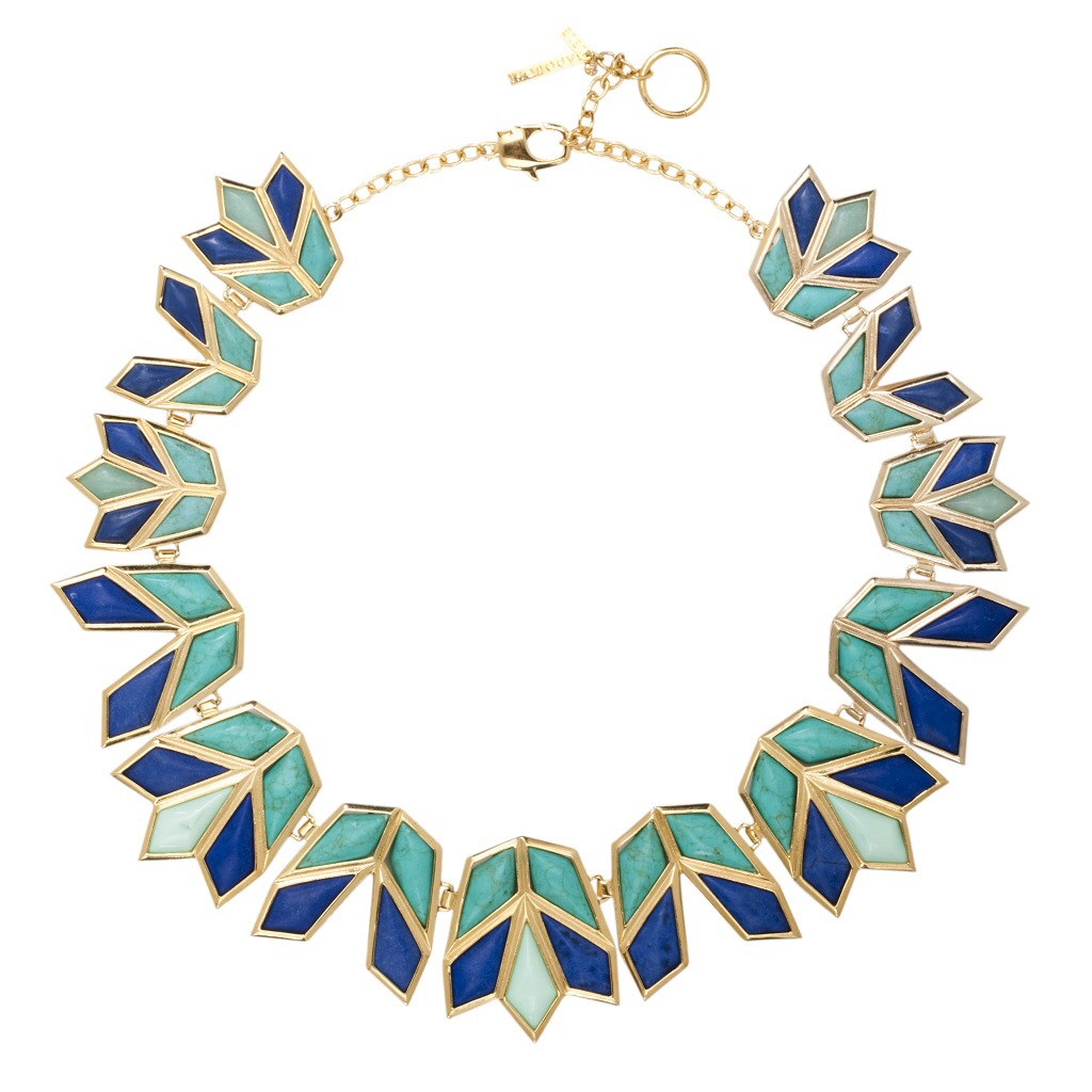 Lotus necklace blue