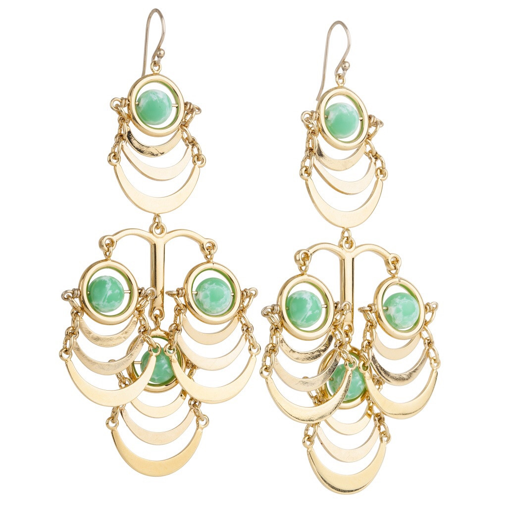 chandelier earrings green